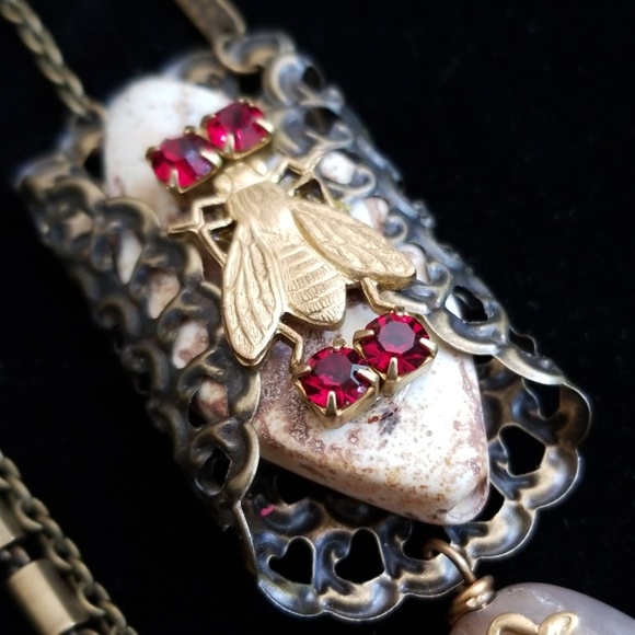 Vintage Repurposed Assemblage Necklace - Picture 4 of 8